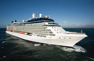 An exterior image of the Celebrity Reflection. photo courtesy of Celebrity Cruises
